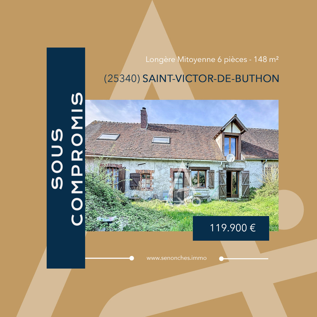 VENDU - Longère Mitoyenne 6 pièces - 148m² - La Loupe / St Victor (28240)