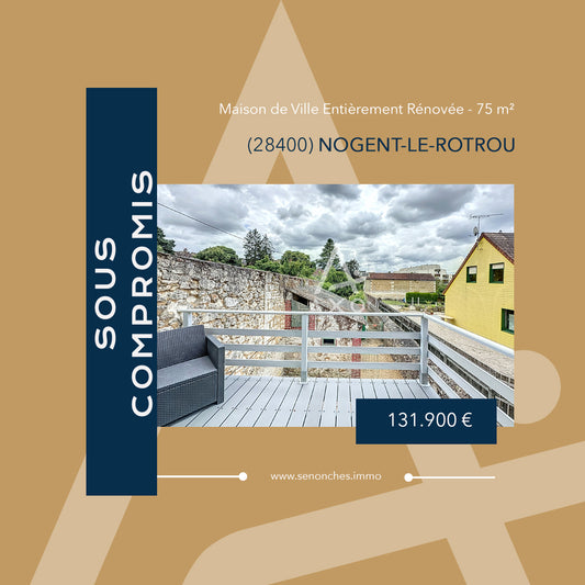 SOUS COMPROMIS - Maison de Ville Entièrement Rénovée - 75m² - Nogent-le-Rotrou (28400)