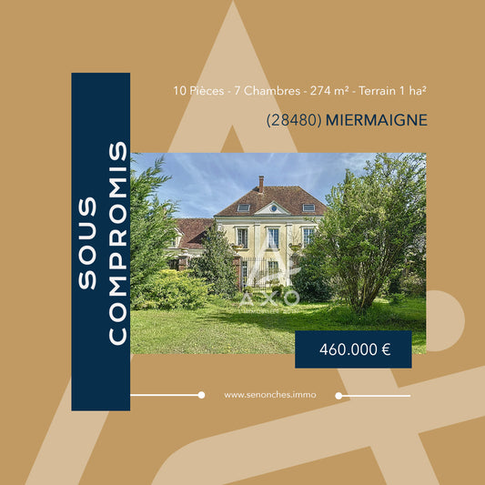 VENDU - Maison de Maître 10 pièces - 274m² - Beaumont-les-Autels (28420)