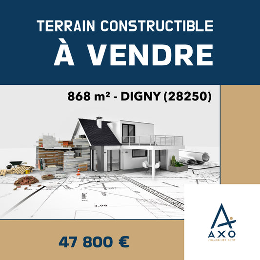 Terrain constructible de 868 m² à vendre à Digny (28250)